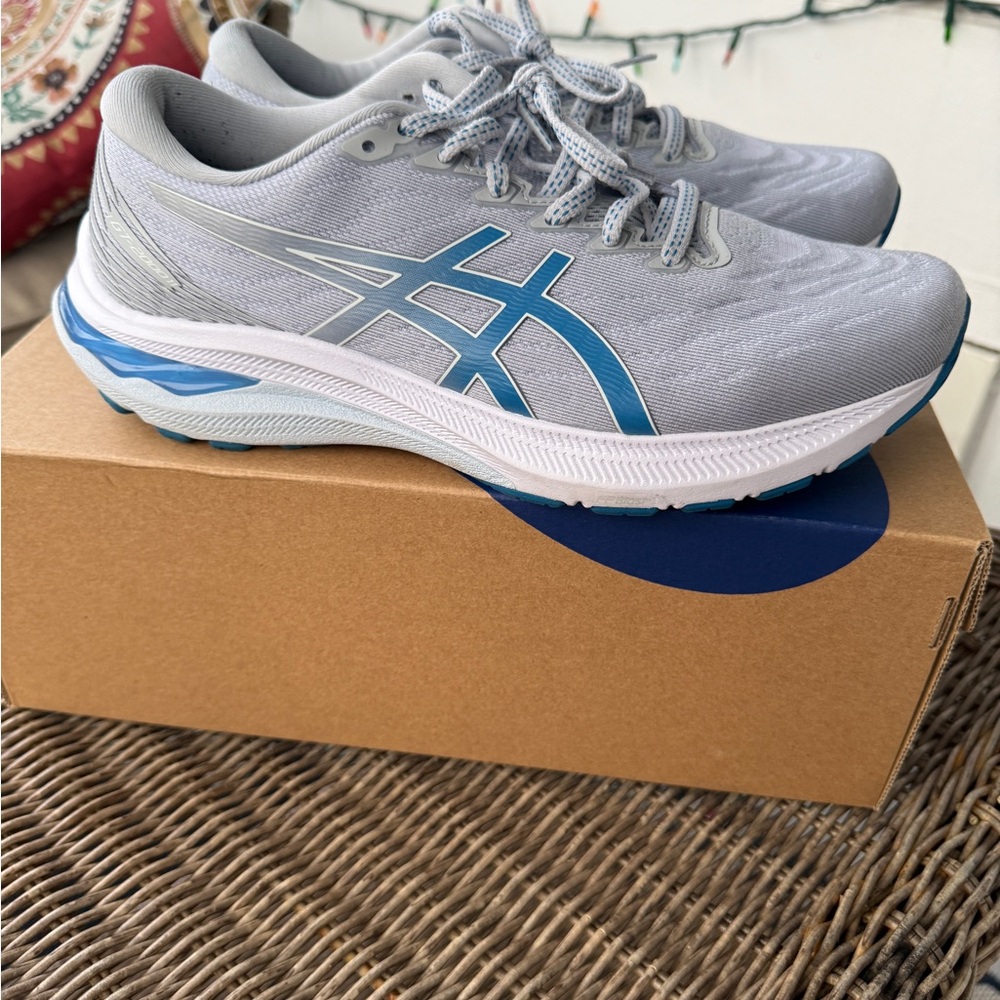 ASICS Gray and Blue Men's/Women's Running Shoes
